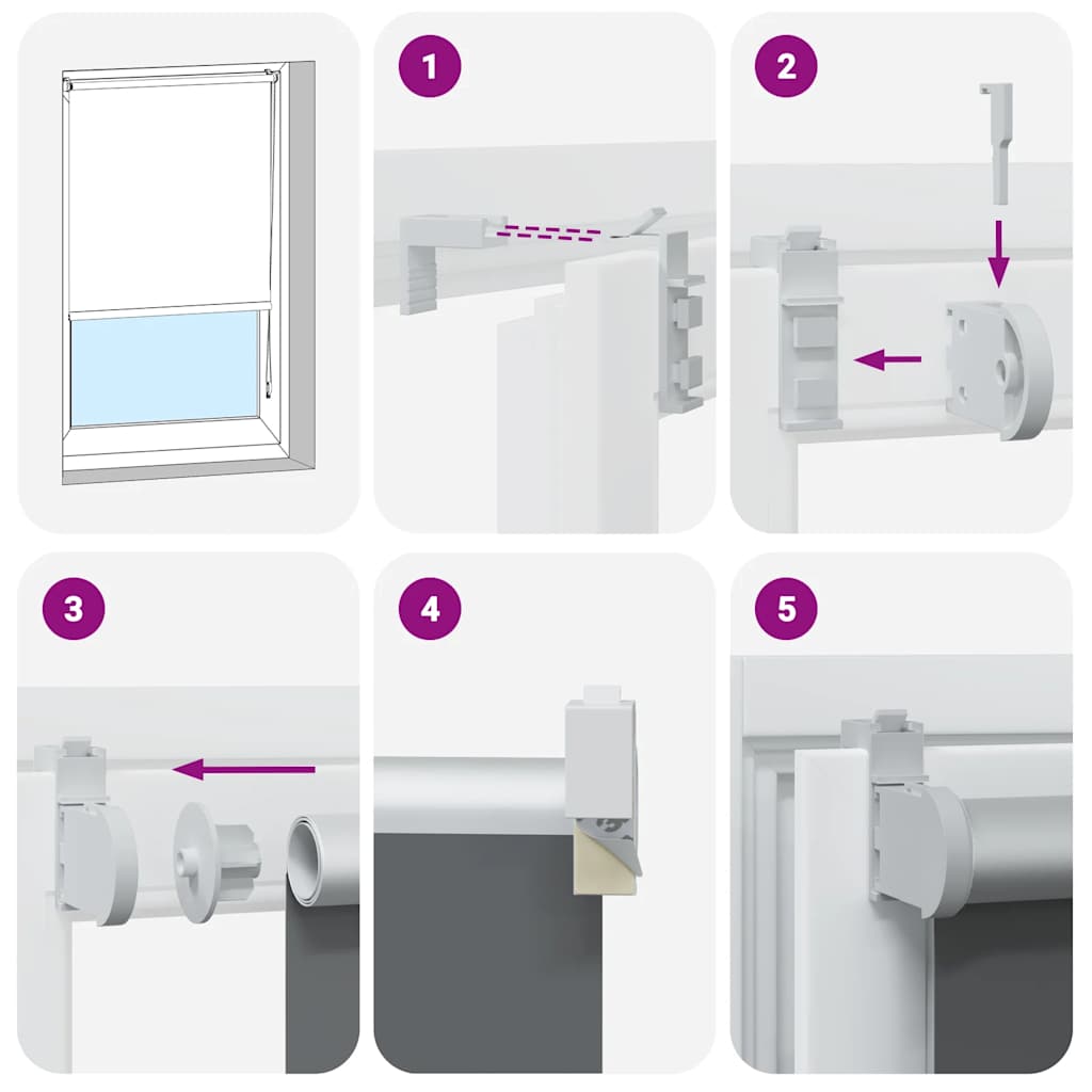 Roller Blind Blackout Black 165x210 cm Fabric Width 161.6 cm Polyester